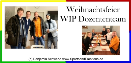 WIP-Dozenten-Team Weihnachtsfeier 2023 Benjamin Schwend Ralf Stirpeiks Ulrich Pötter